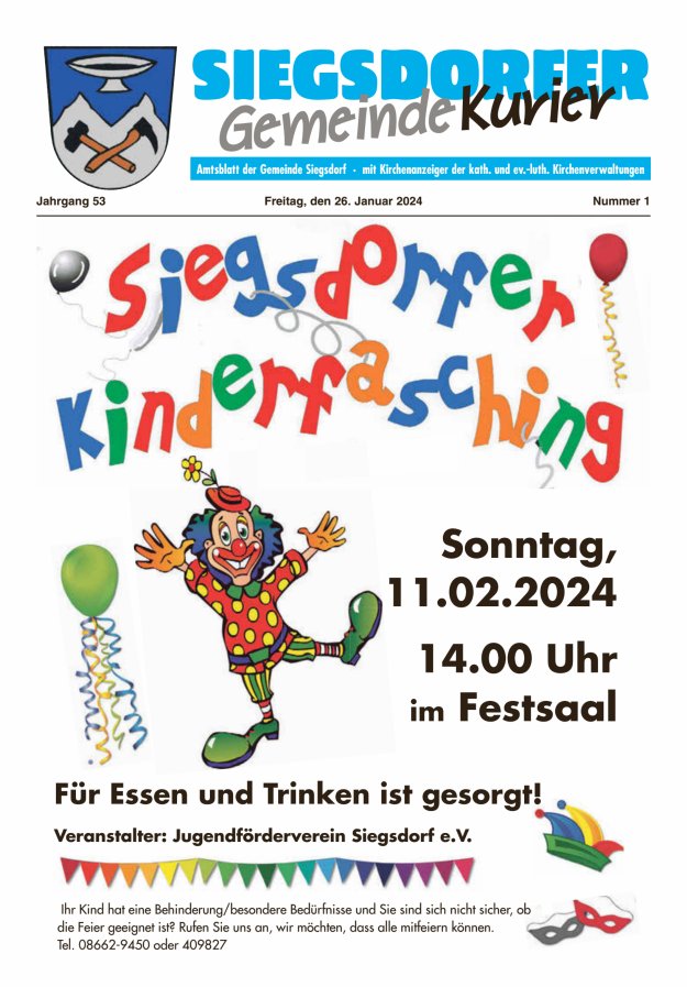 Siegsdorfer Gemeindekurier Titelblatt 01/2024