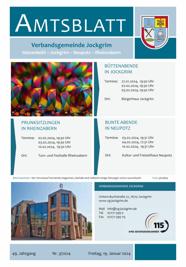 Amtsblatt VG Jockgrim Titelblatt 03/2024