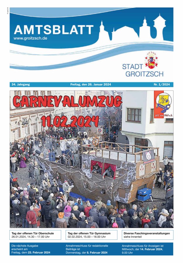 Amtsblatt Stadt Groitzsch Titelblatt 01/2024