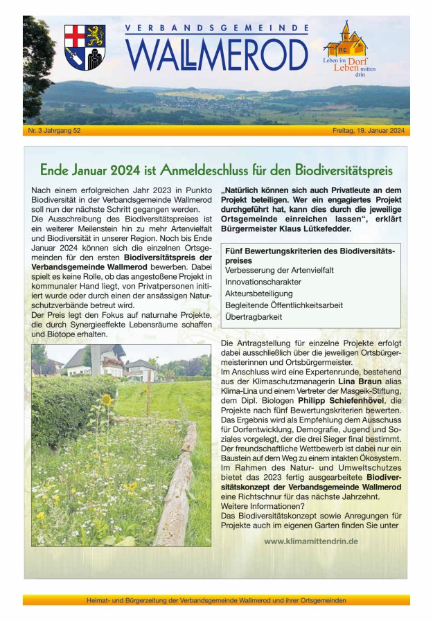 Wir über uns - Verbandsgemeinde Wallmerod Titelblatt 03/2024