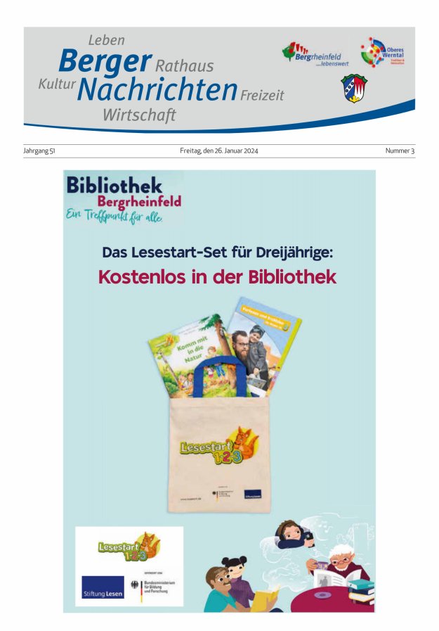 Berger Nachrichten, Bergrheinfeld Titelblatt 03/2024