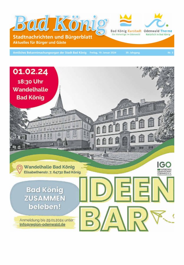 Bad Königer Stadtnachrichten und Badeblatt Titelblatt 03/2024