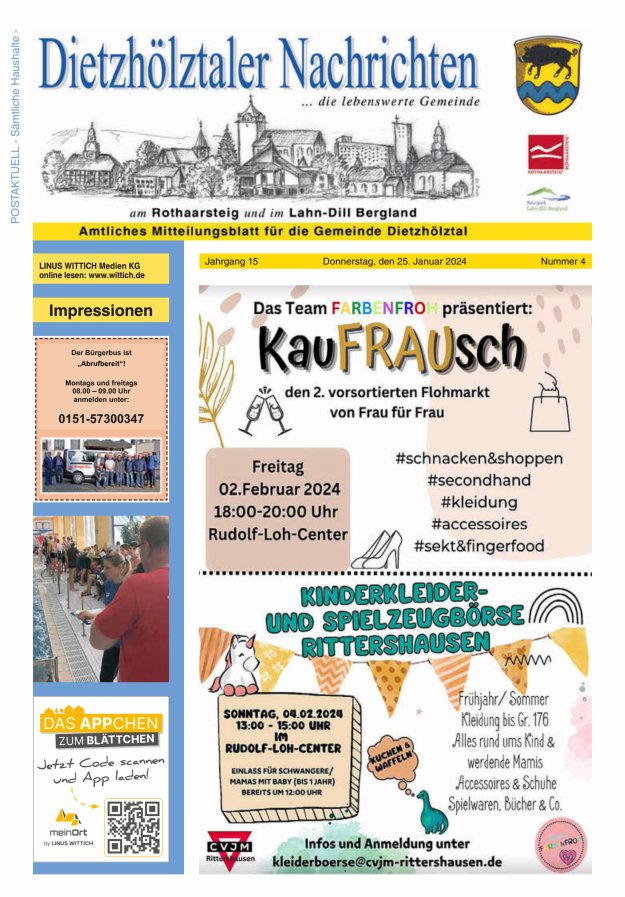 Dietzhölztaler Nachrichten Titelblatt 04/2024