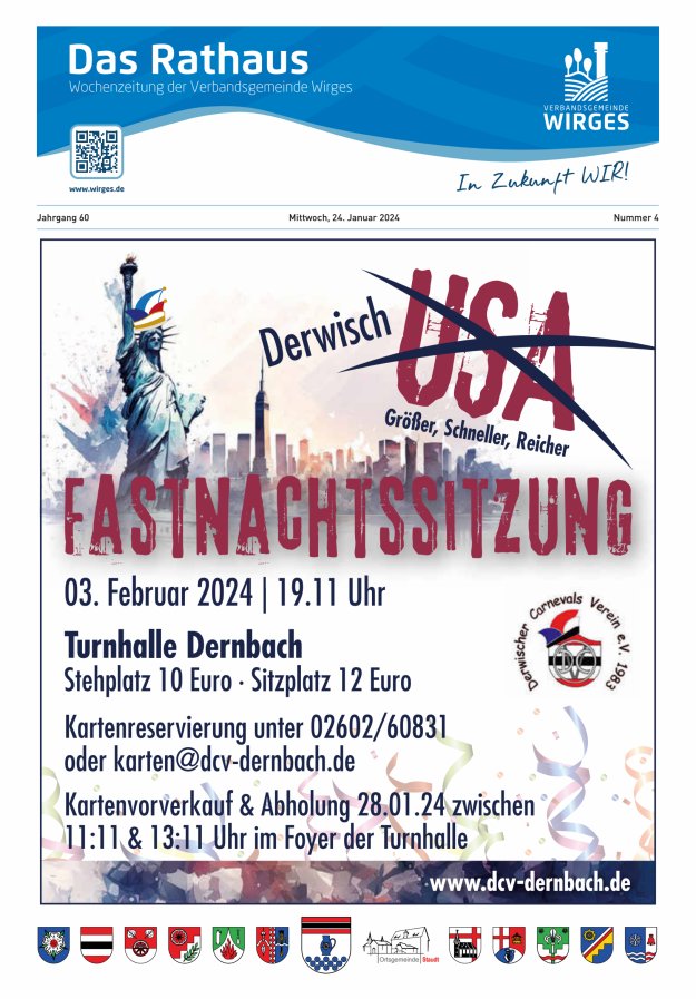 Das Rathaus - Informationen für die Bürger in der VG Wirges Titelblatt 04/2024
