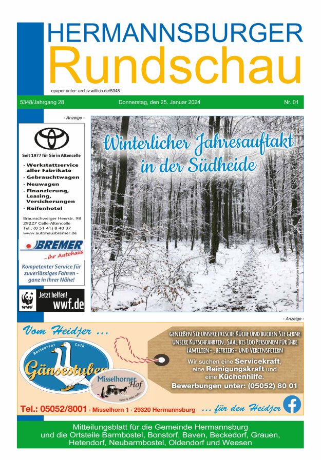 Hermannsburger Rundschau Titelblatt 01/2024