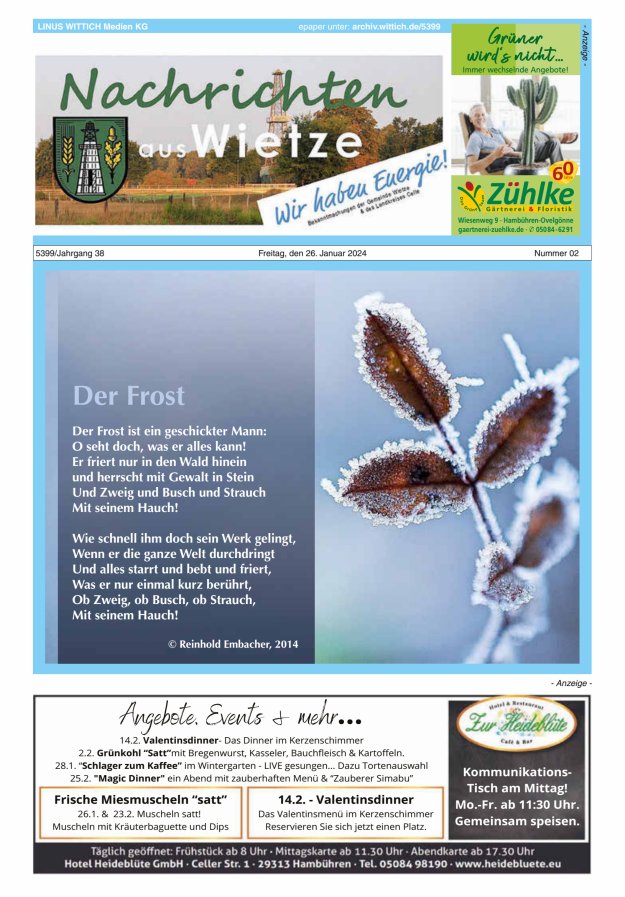 Nachrichten aus Wietze Titelblatt 02/2024