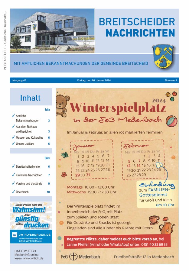 Breitscheider Nachrichten Titelblatt 04/2024