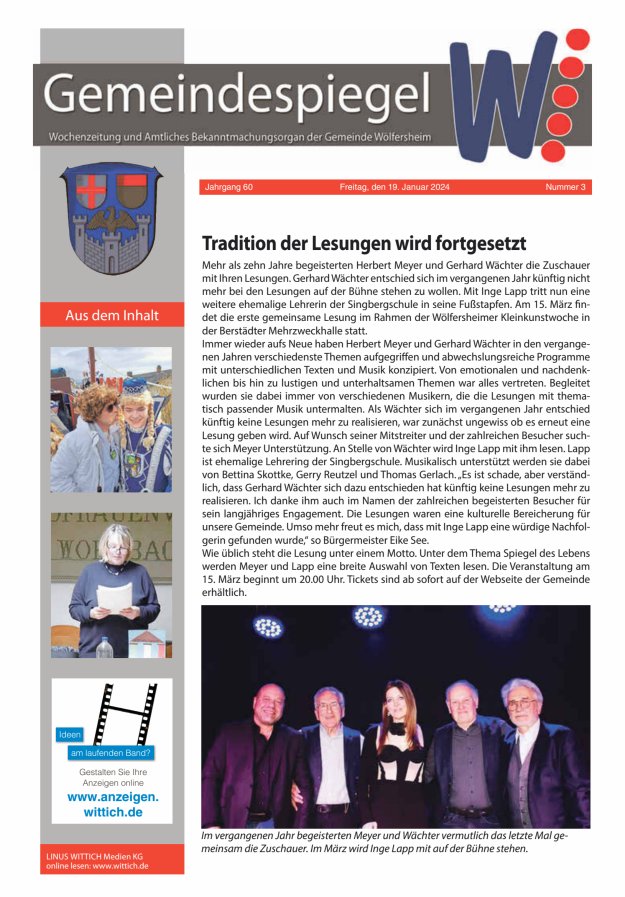 Der Gemeindespiegel Titelblatt 03/2024