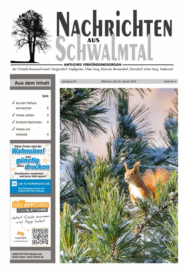 Nachrichten aus Schwalmtal Titelblatt 04/2024