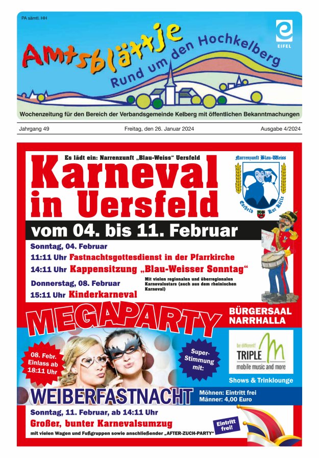 Amtsblättje - Rund um den Hochkelberg Titelblatt 04/2024