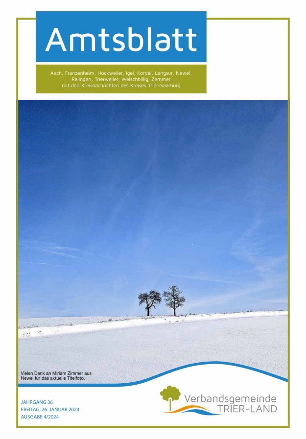 Amtsblatt VG Trier-Land Titelblatt 04/2024