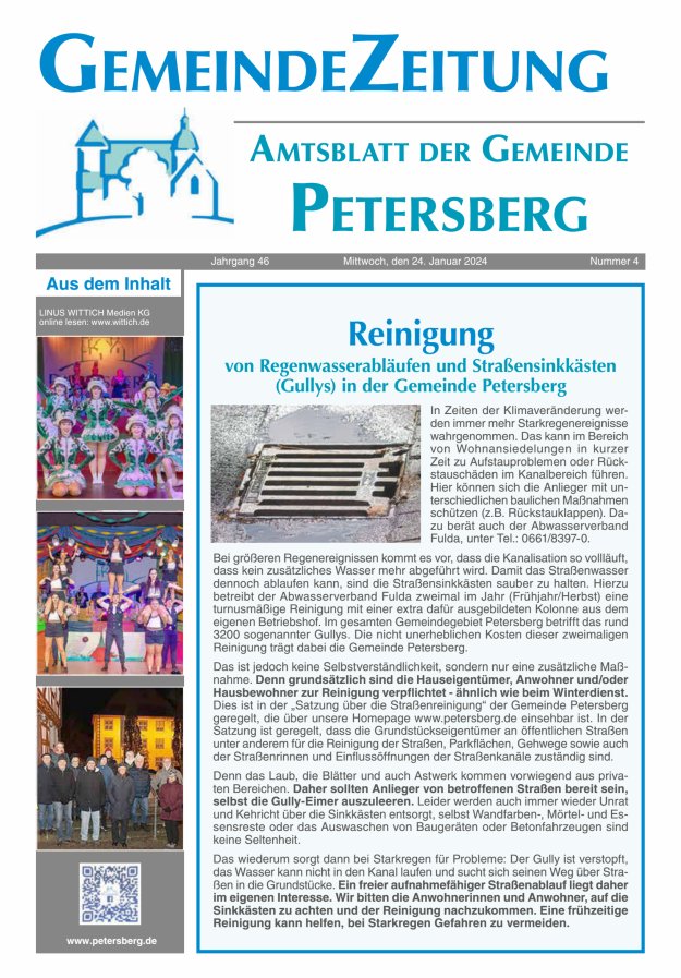 Amtsblatt Blickpunkt Petersberg Titelblatt 04/2024