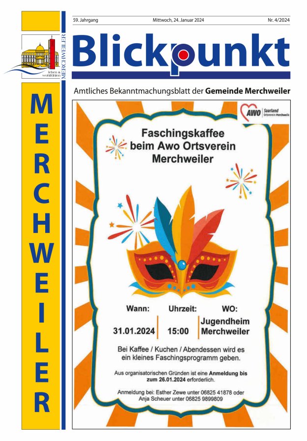 Blickpunkt Merchweiler Titelblatt 04/2024