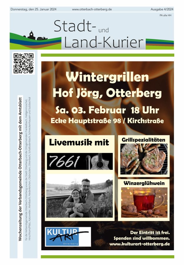 Stadt- und Land-Kurier Otterbach-Otterberg Titelblatt 04/2024