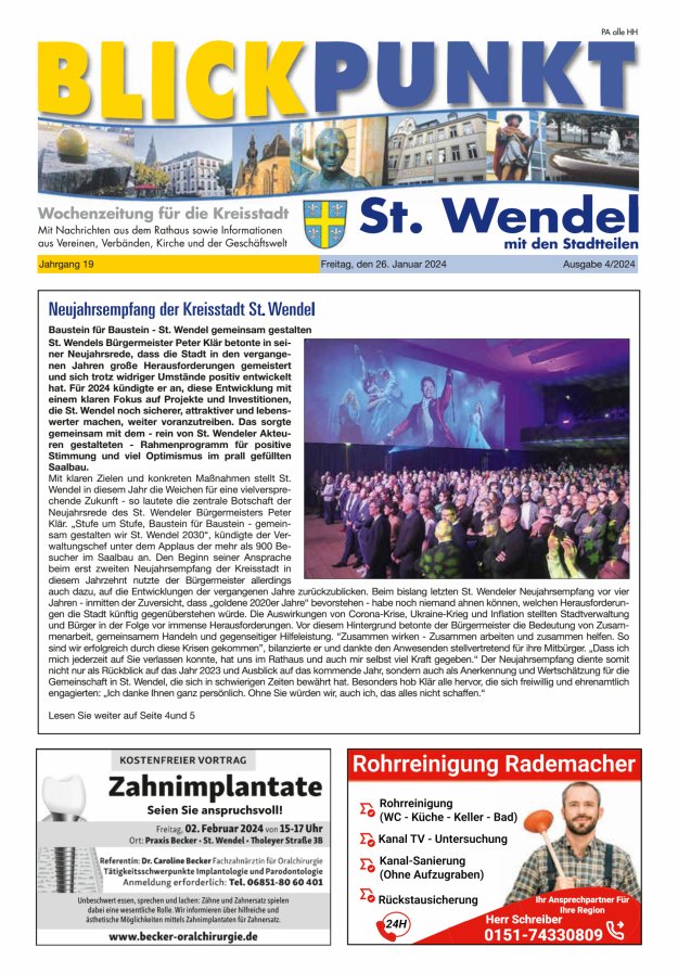 Blickpunkt St Wendel Titelblatt 04/2024