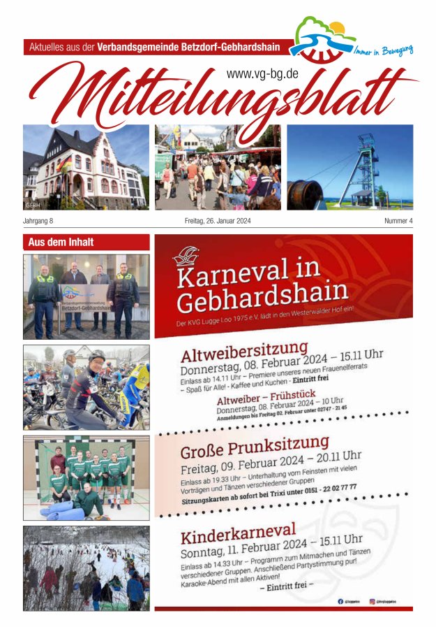 Aktuelles aus der VG Betzdorf-Gebhardshain Ausgabe Gebhardshain Titelblatt 04/2024