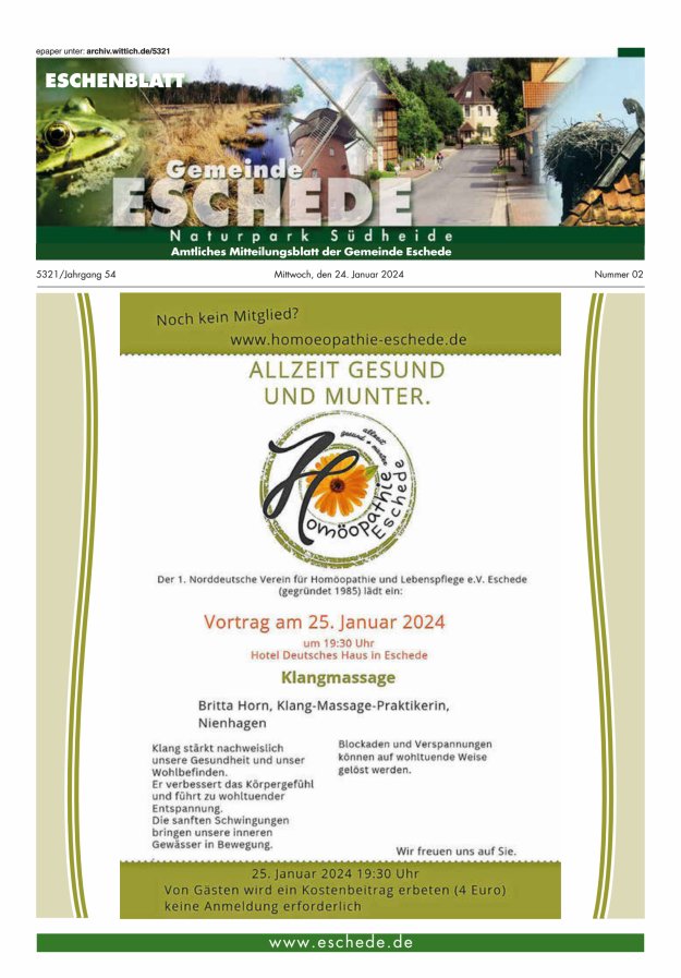 Eschenblatt Titelblatt 02/2024