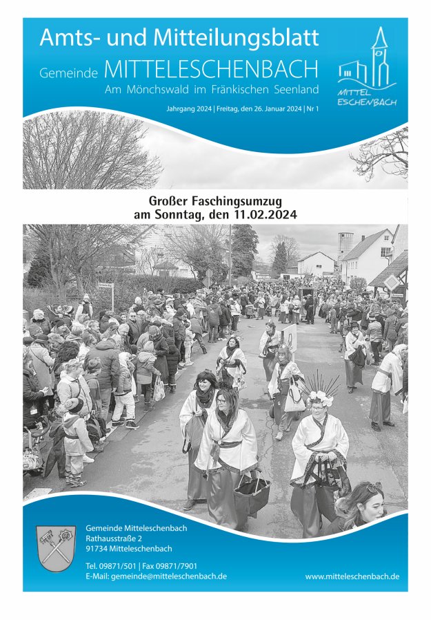 Amts- und Mitteilungsblatt Gemeinde Mitteleschenbach Titelblatt 01/2024