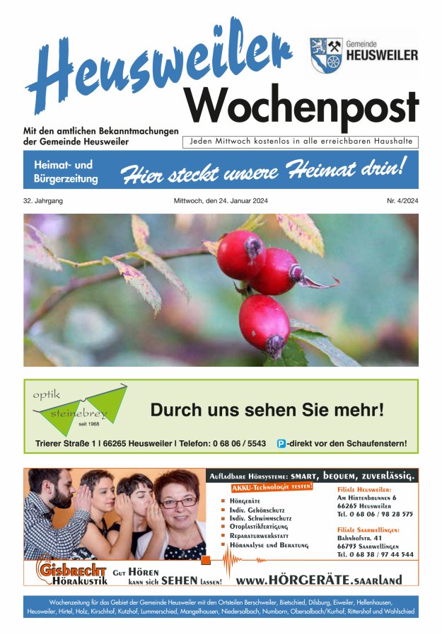 Heusweiler Wochenpost Titelblatt 04/2024