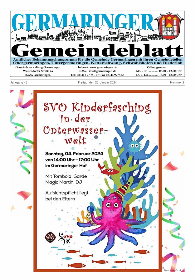 Germaringer Gemeindeblatt Titelblatt 02/2024