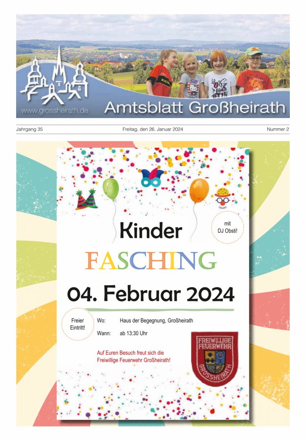 Amtsblatt Großheirath Titelblatt 02/2024