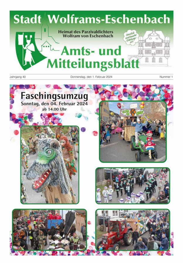 Amts- und Mitteilungsblatt Stadt Wolframs-Eschenbach Titelblatt 01/2024