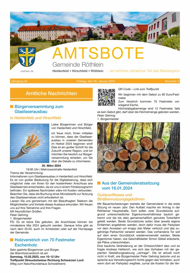 Amtsbote der Großgemeinde Röthlein Titelblatt 04/2024