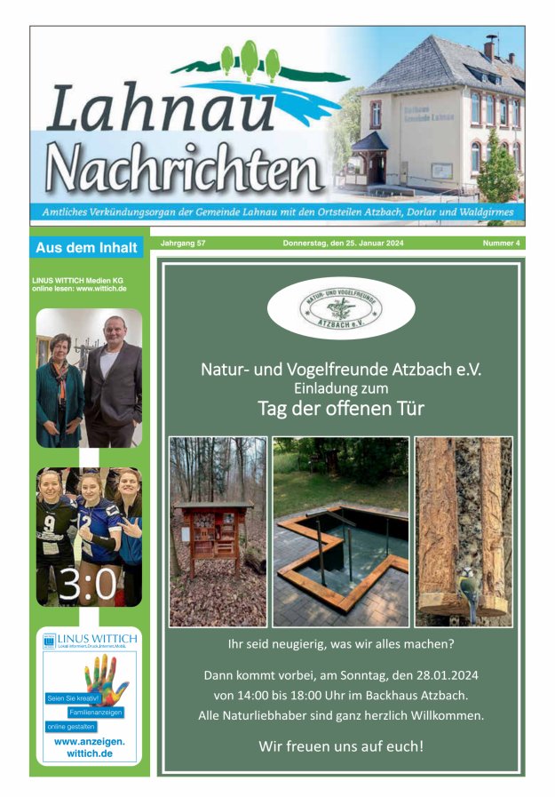Lahnau Nachrichten Titelblatt 04/2024