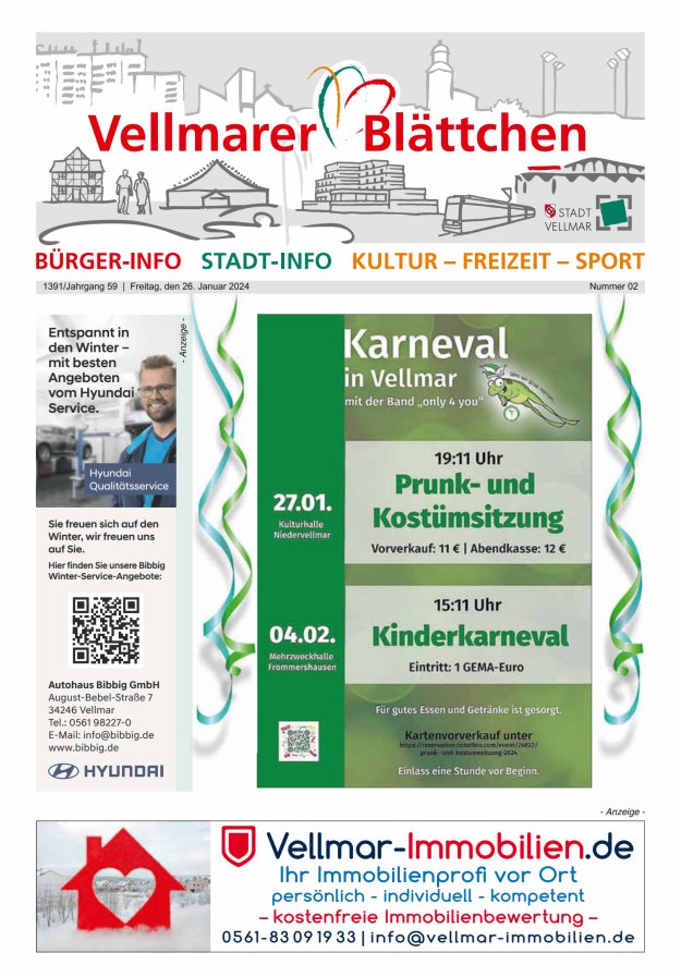 Vellmarer Blättchen Titelblatt 02/2024
