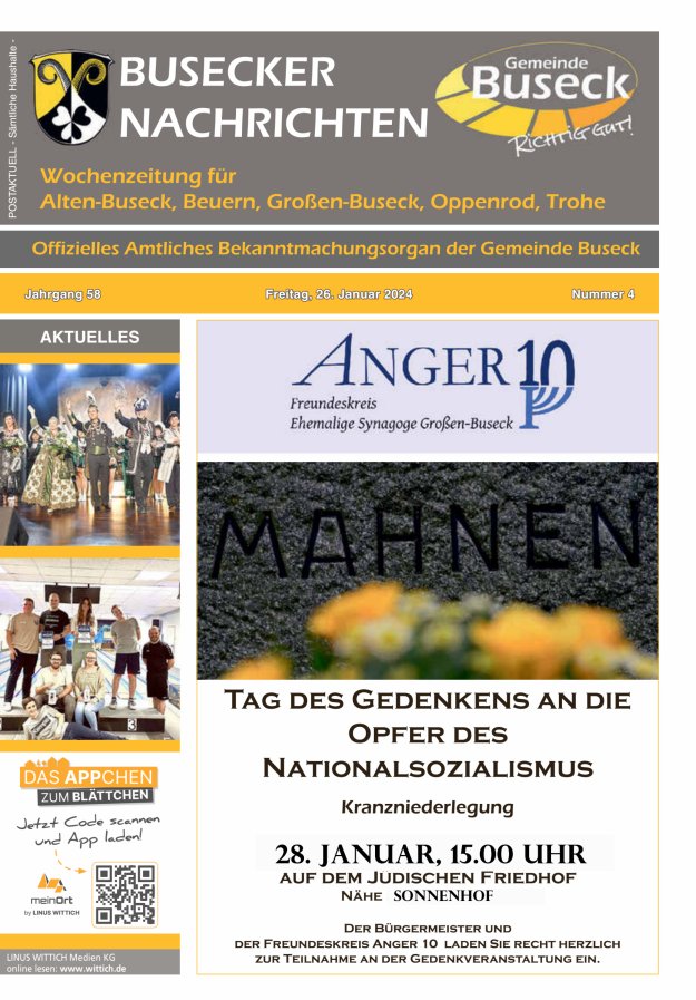 Busecker Nachrichten Titelblatt 04/2024