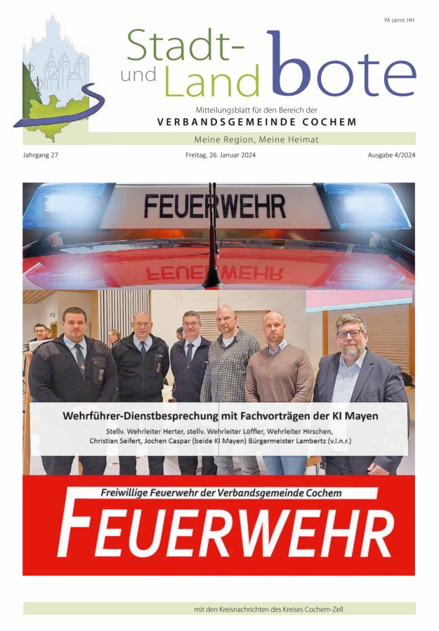 Stadt- und Landbote VG Cochem Titelblatt 04/2024