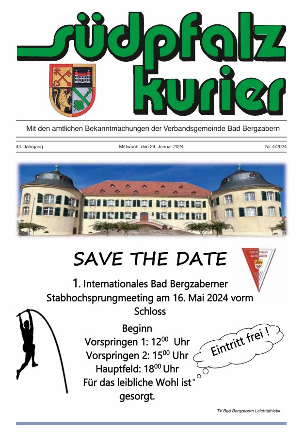 Südpfalz Kurier - VG Bad Bergzabern Titelblatt 04/2024