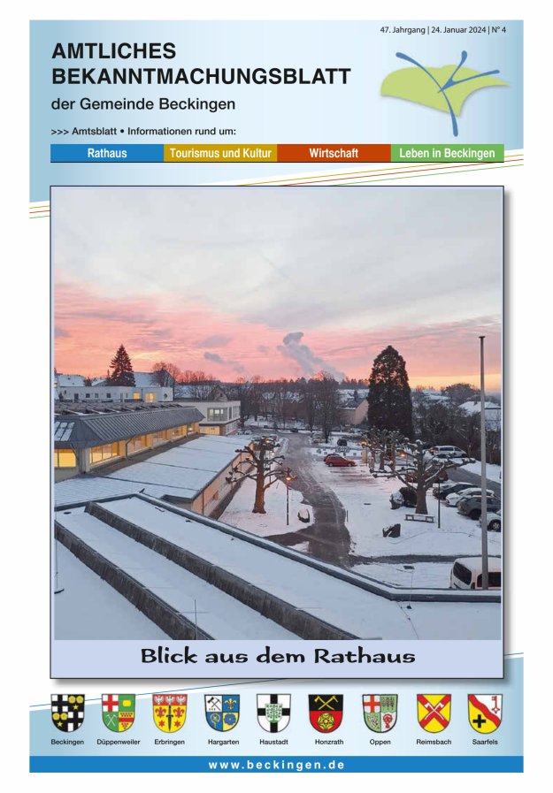 Amtsblatt Beckingen Titelblatt 04/2024