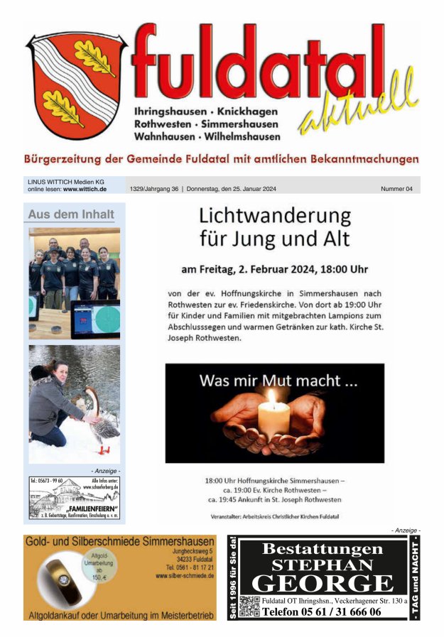 Fuldatal aktuell Titelblatt 04/2024