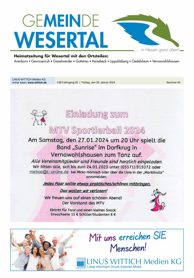 Wesertal Titelblatt 04/2024