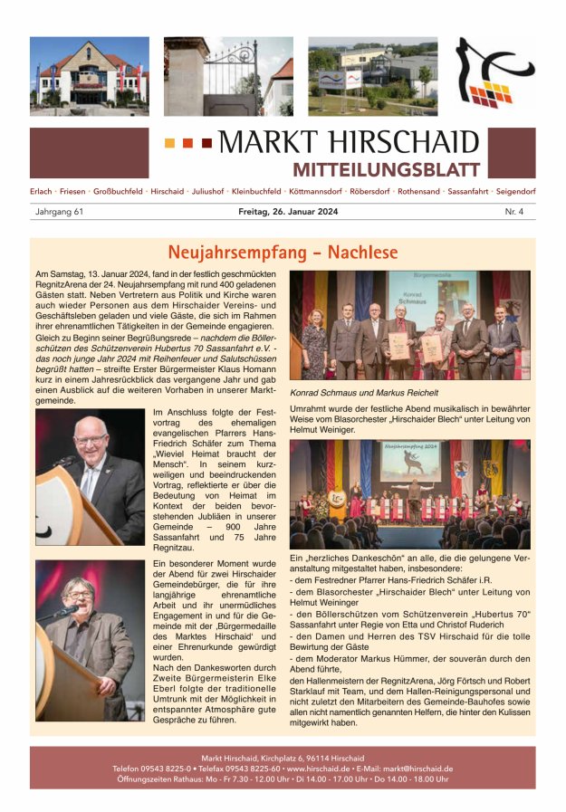 Mitteilungsblatt Markt Hirschaid Titelblatt 04/2024