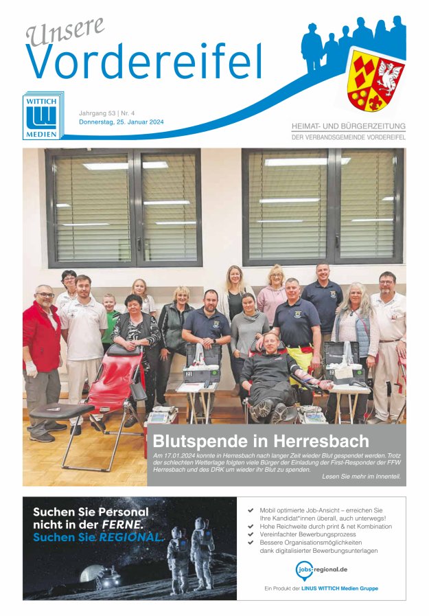 Mitteilungsblatt Vordereifel - Heimat- u Bürgerzeitung der VG Vordereifel Titelblatt 04/2024