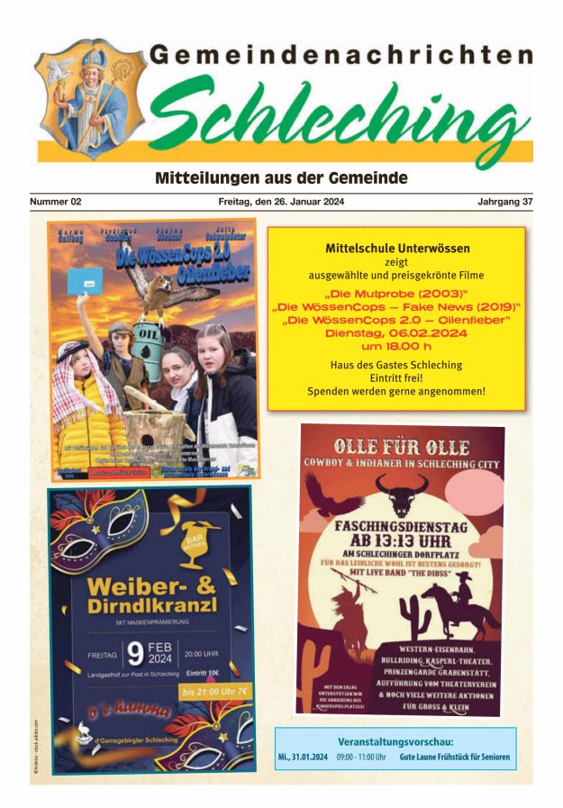 Gemeindenachrichten Schleching Titelblatt 02/2024