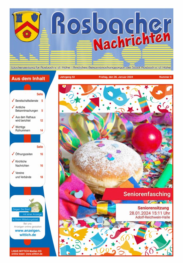 Rosbacher Nachrichten Titelblatt 04/2024