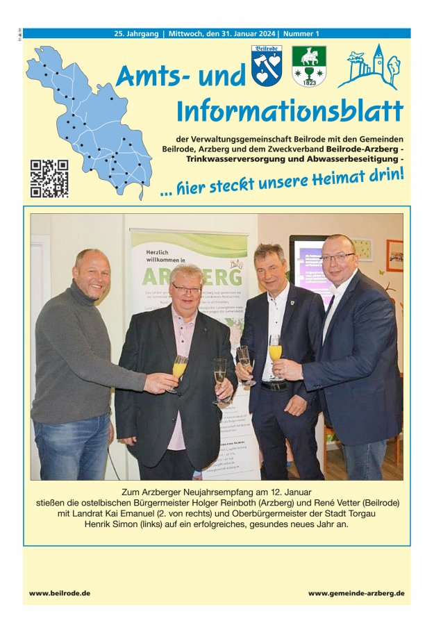 Amts- und Informationsblatt der Verwaltungsgemeinschaft Beilrode Titelblatt 01/2024