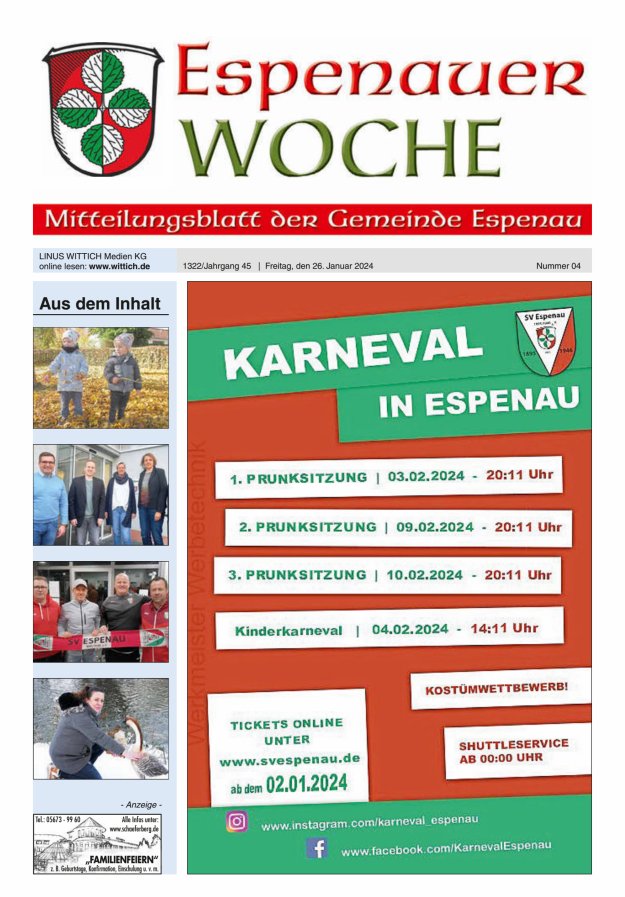 Espenauer Woche Titelblatt 04/2024