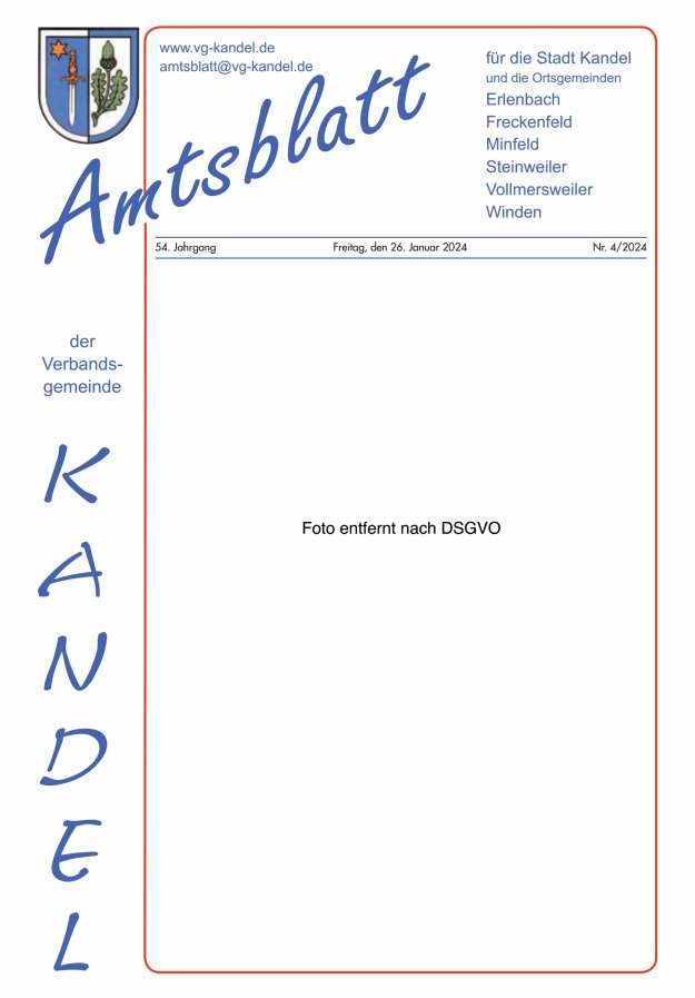 Amtsblatt VG Kandel Titelblatt 04/2024