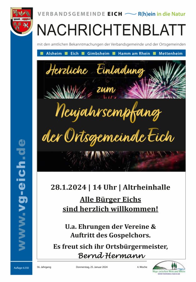 Nachrichtenblatt der VG Eich Titelblatt 04/2024