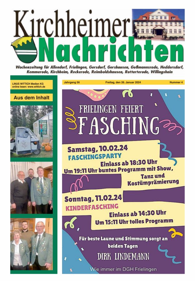 Kirchheimer Nachrichten Titelblatt 04/2024