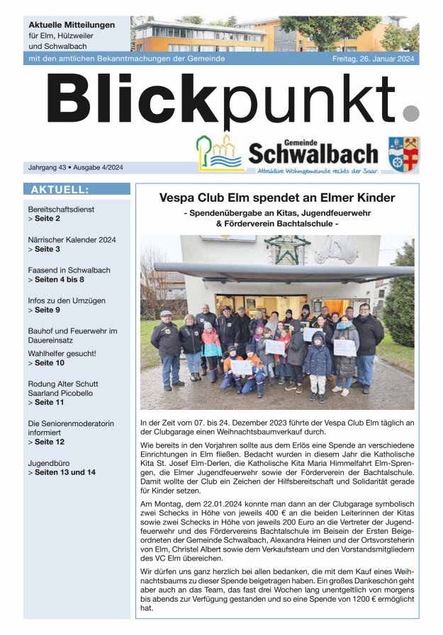 Blickpunkt Schwalbach Titelblatt 04/2024