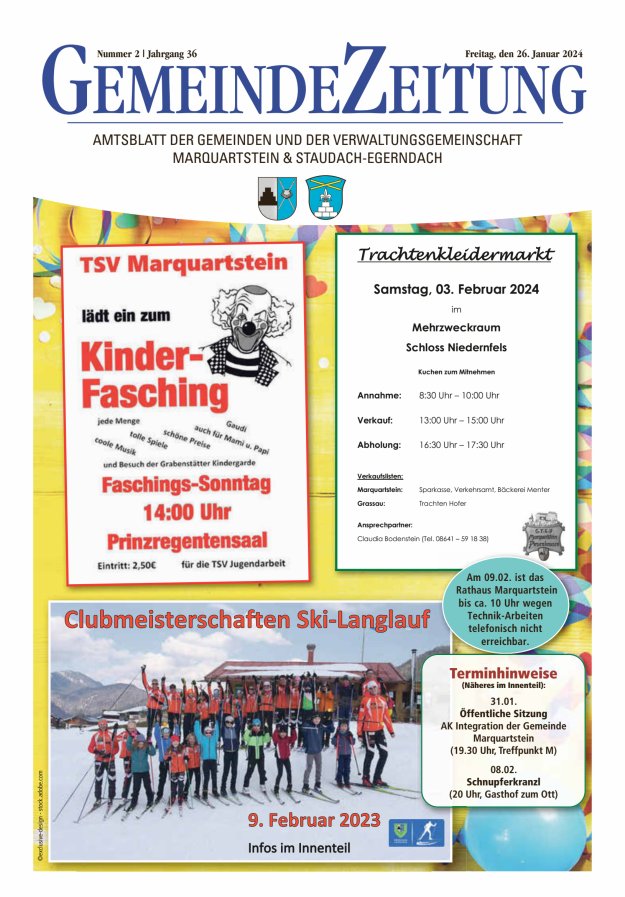 Marquartsteiner und Staudach-Egerndacher Nachrichten Titelblatt 02/2024