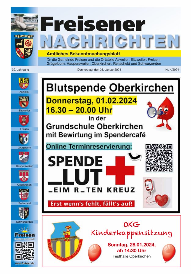 Freisener Nachrichten Titelblatt 04/2024