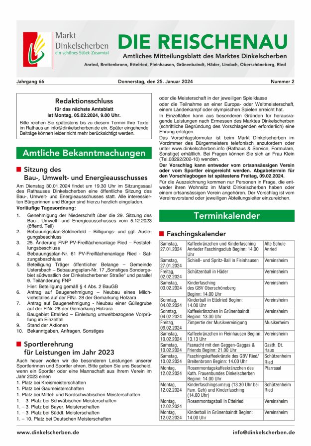 Die Reischenau Titelblatt 02/2024