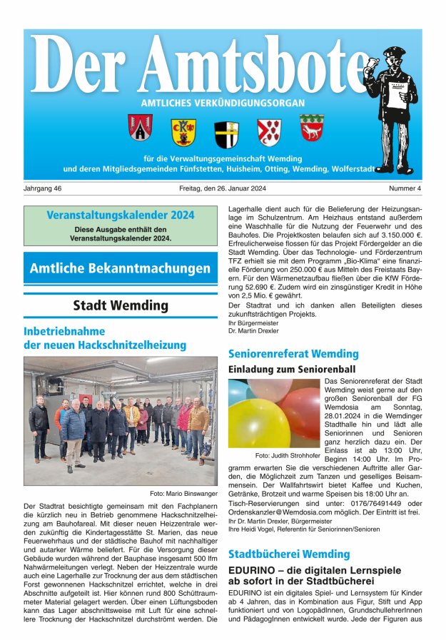 Der Amtsbote - Wemding Verwaltungsgemeinschaft Titelblatt 04/2024