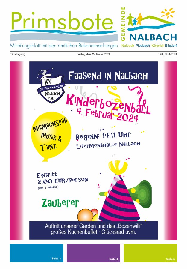 Primsbote Gemeinde Nalbach Titelblatt 04/2024